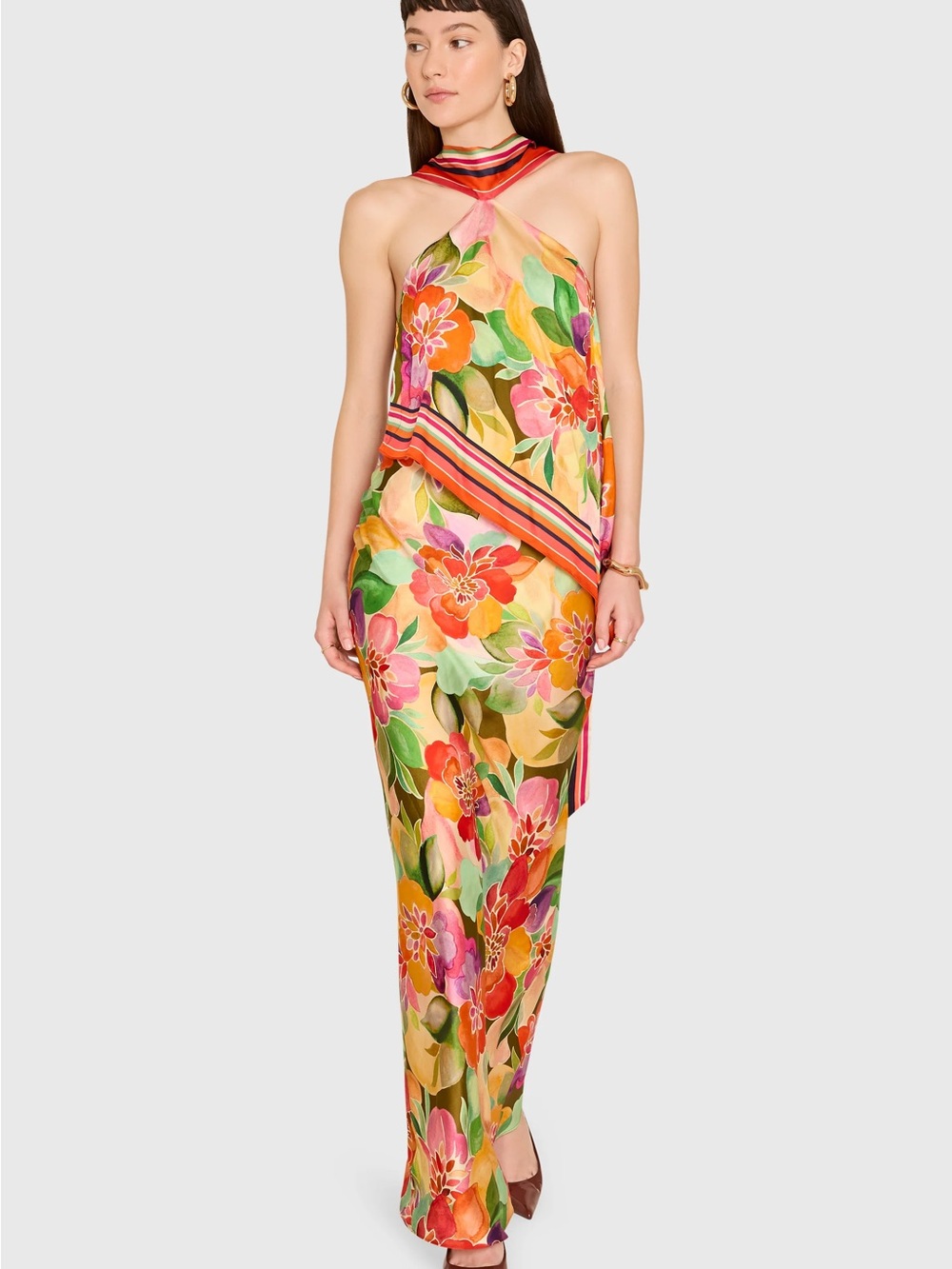 Amanda Uprichard Multicolor Floral Halter Maxi Dress - Picture 4 of 10